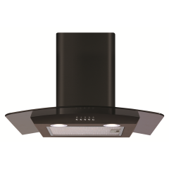 CDA ECP62BL Curved Glass Extractor Ducted/Re-Circulating In Black