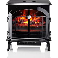 DIMPLEX BRG20 Burgate with gloss black enamel-style stove with Opti-myst flame and smoke effect with remote.