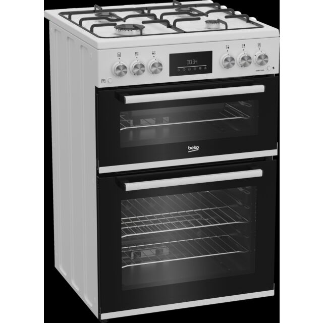 BEKO EDG6231W 60cm Gas Double Oven Cooker