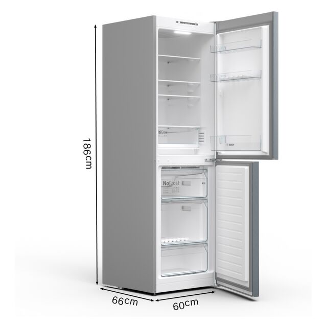 BOSCH KGN34NLEAG 60cm Fridge Freezer in Silver