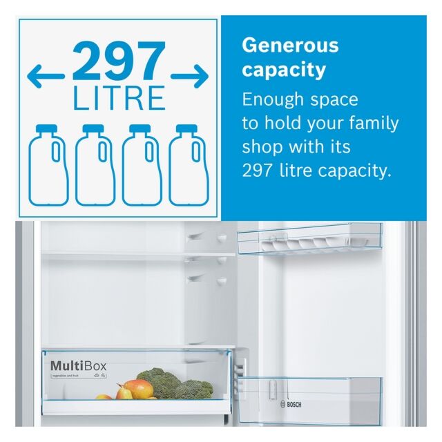 BOSCH KGN34NLEAG 60cm Fridge Freezer in Silver