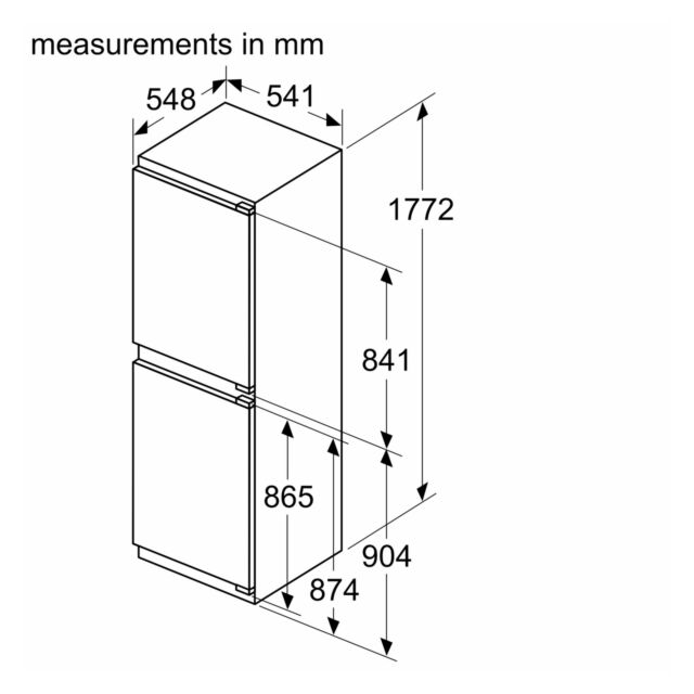 BOSCH KIN85NFE0G Built In 50/50 Fridge Freezer Fixed Hinge