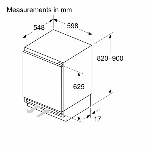 BOSCH KUR21VFE0G Built Under Fridge