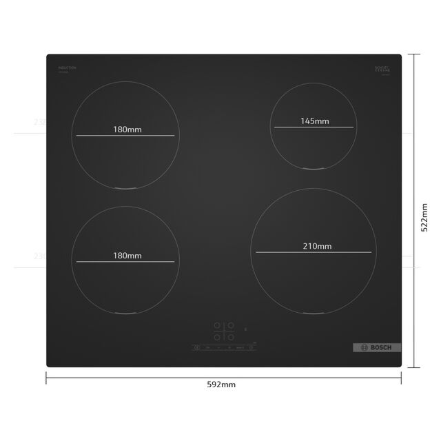 BOSCH PIE61ABB5E 60cm Induction Hob Matt Black