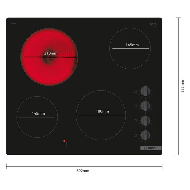 BOSCH PKE611CA3E 4 Zone Ceramic Hob