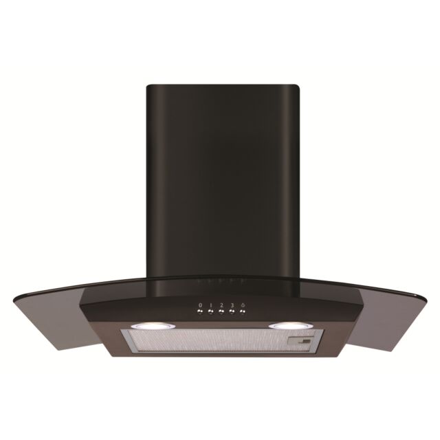 CDA ECP62BL Curved Glass Extractor Ducted/Re-Circulating In Black