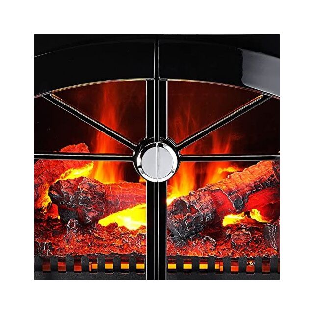 DIMPLEX BRG20 Burgate with gloss black enamel-style stove with Opti-myst flame and smoke effect with remote.