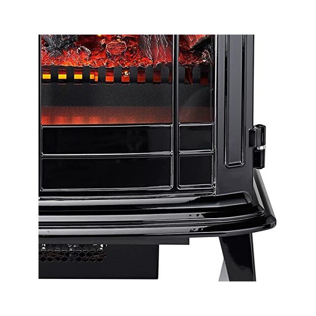 DIMPLEX BRG20 Burgate with gloss black enamel-style stove with Opti-myst flame and smoke effect with remote.