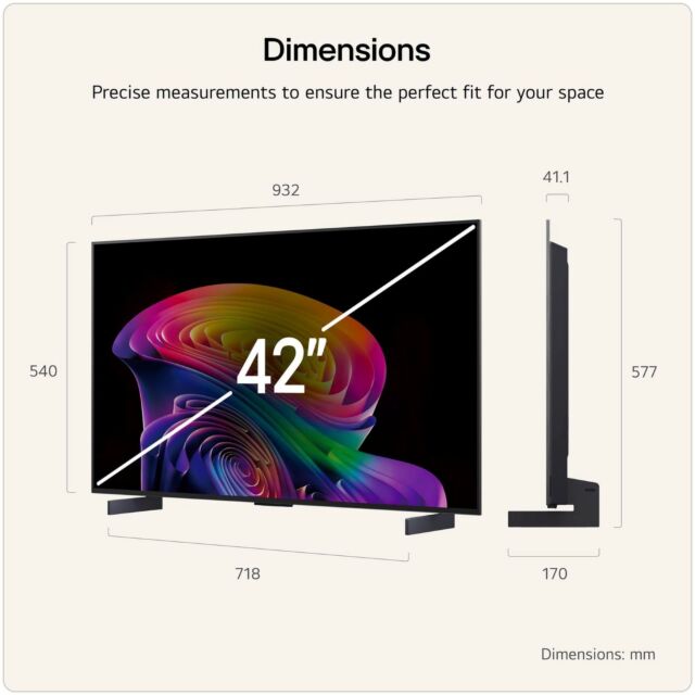 LG OLED42C66LB C6 42 Inch OLED evo AI 4K Smart TV