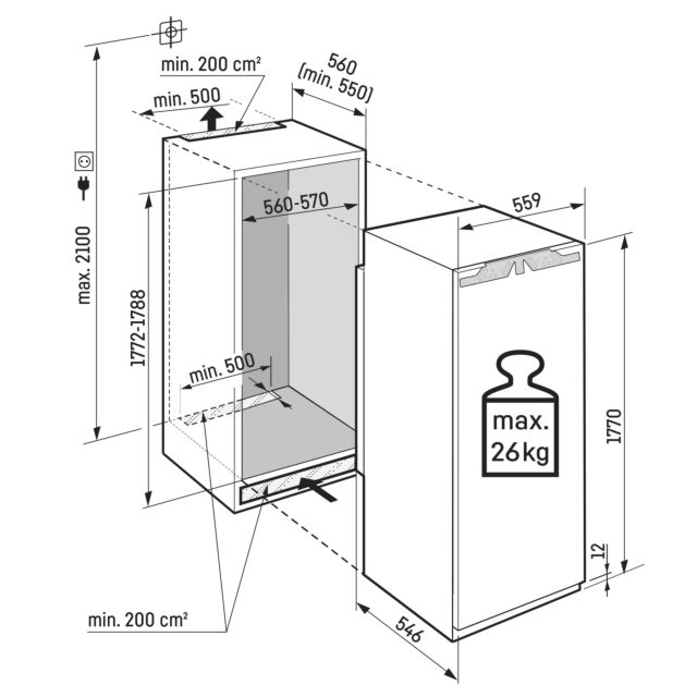 LIEBHERR IRBbi5150 Built-In Fridge Prime Range, Door on Door