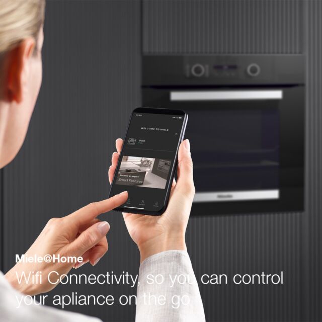 Miele H 2465 BP Pyrolytic Single Oven – Obsidian Black