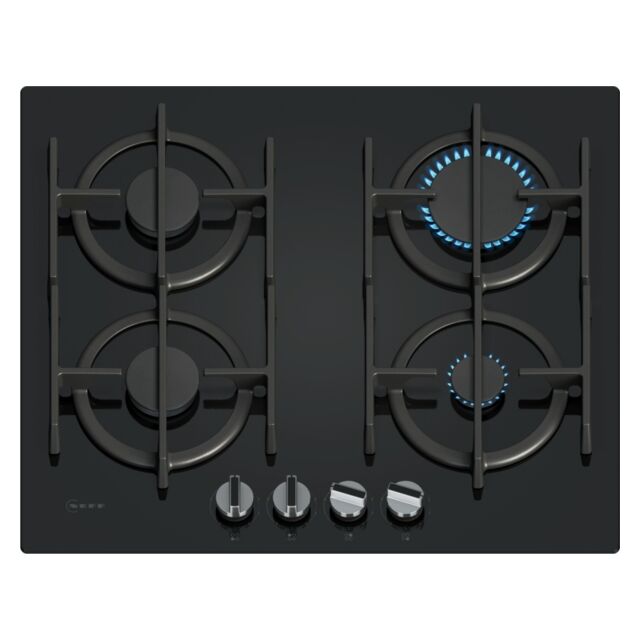 NEFF T26PIP4S0 60cm Gas Hob in Black Glass