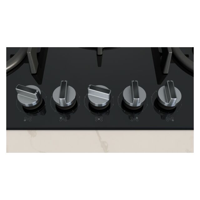 NEFF T27PIQ4S0 75cm Gas Hob 5 Burner Black Glass