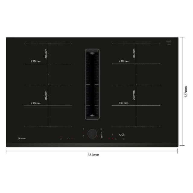 NEFF V68FUX4L0 80cm Flex Induction Hob With Integrated Ventilation System