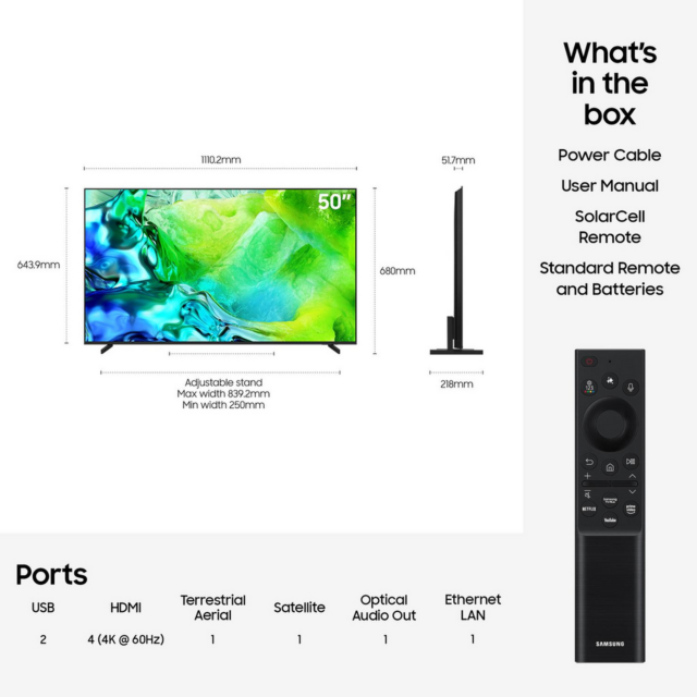Samsung QE50QN80HAUXXU 50inch 4K Neo QLED Smart TV