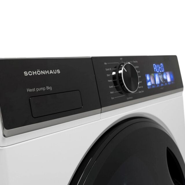 Schonhaus TDSHF018A3W 8kg Heat Pump Tumble Dryer