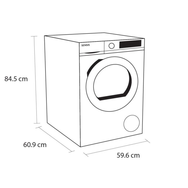 Sensis TDHF019A2W 9kg Heat Pump Tumble Dryer
