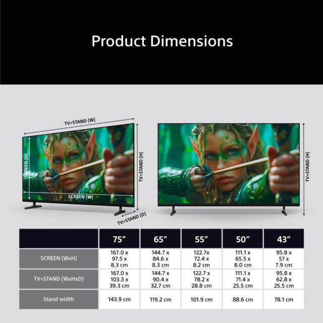 Sony K65S25M2PB BRAVIA 2 II 65 Inch 4K HDR LED Google TV Black
